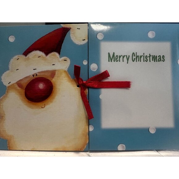 American Greeting Santa Themed Christmas Cards Photo Frame 3  Holiday Family - Picture 1 of 4